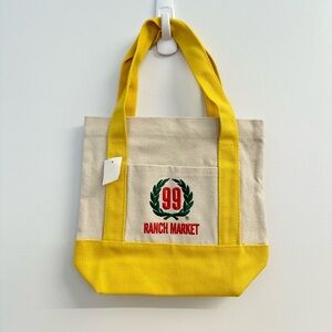 Yellow and Cream Tote Bag